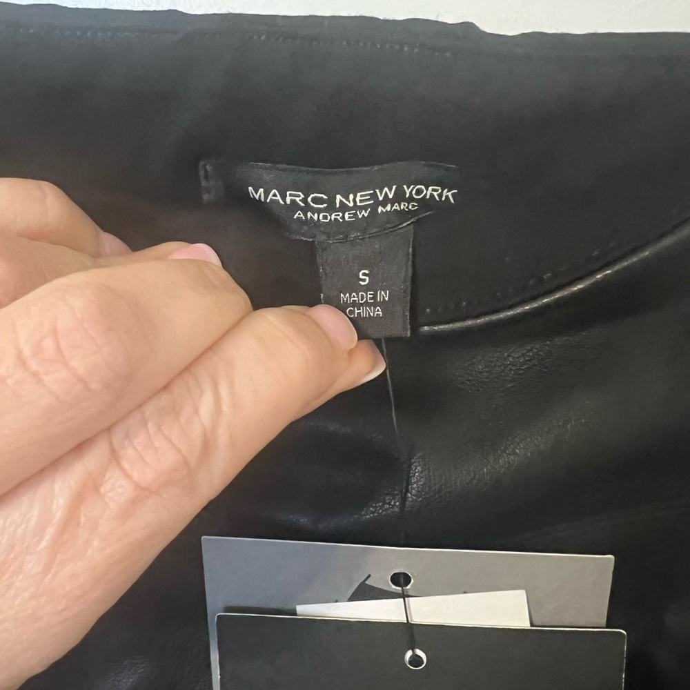 NWT Marc New York Black Stretchy Leather Skirt - Picture 4 of 6